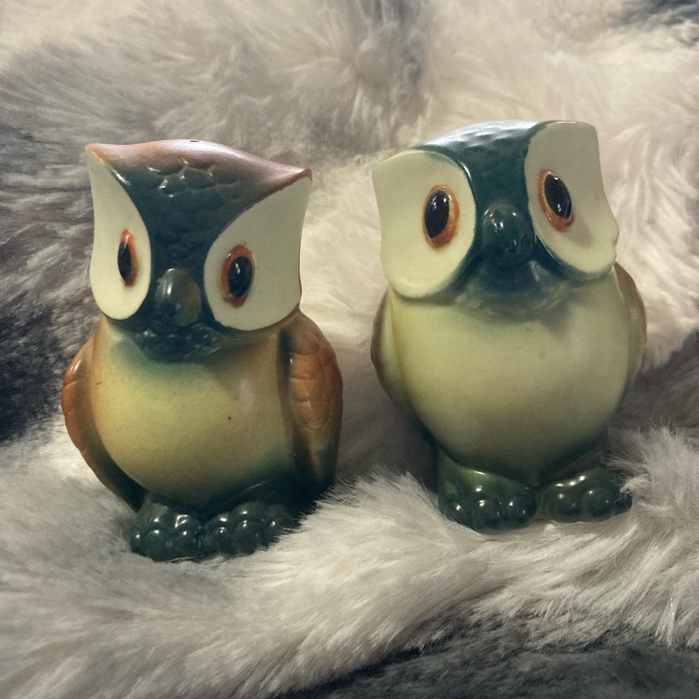 Vintage Owl salt and pepper shakers